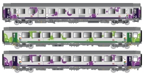 L.S. Models LS41221 - H0 - 3-tlg. Set Personenwagen Normandie, SNCF, Ep. VI